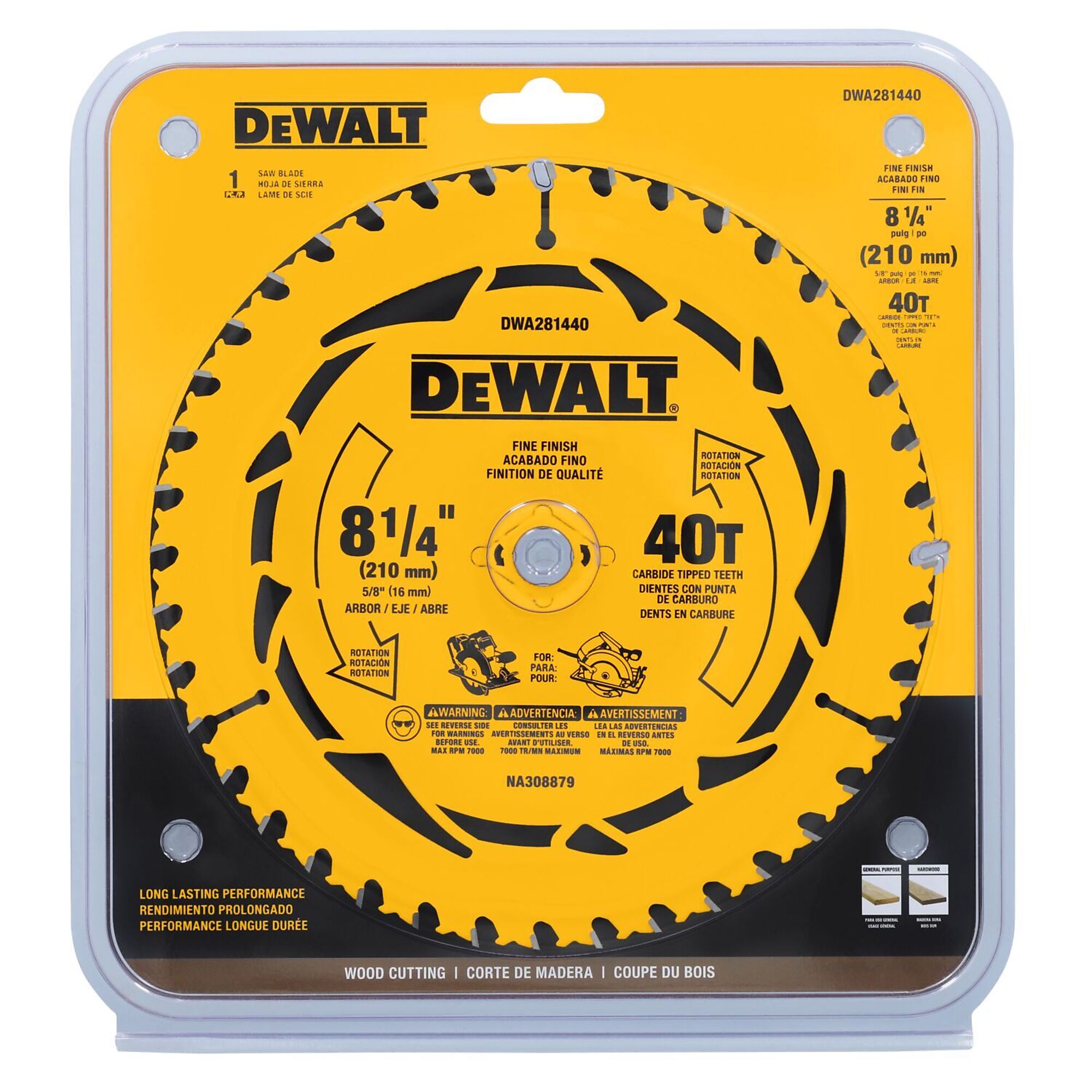 DEWALT 8-1/4in. Table Saw Blade, 40T, Model# DWA181440